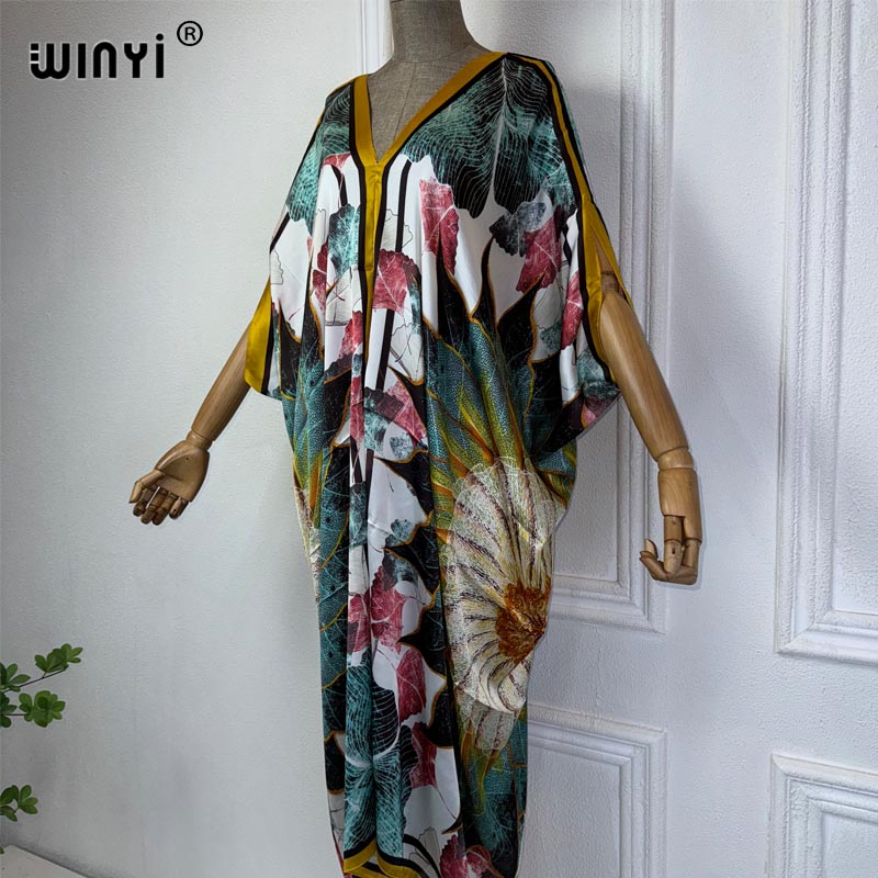 WINYI Summer african V-neck dr - Robe Silk Women ulasan dan harga