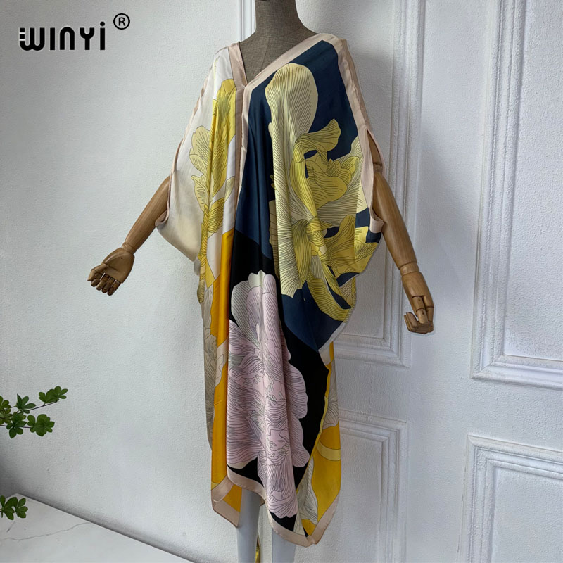 WINYI Summer african V-neck dr - Robe Silk Women ulasan dan harga